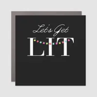 Let's Get Lit Christmas Lights Classic Car Magnet
