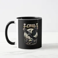 Gothic Skull F-Caw-F Crow Adult Humor Graphic  Mug