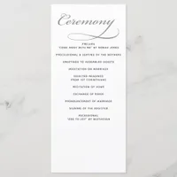 Simple Black and White Minimalist Wedding programs