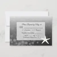 Black Starfish Oceanic Wedding RSVP card