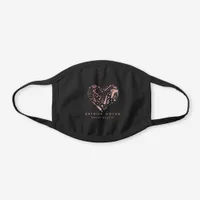 Rose Gold Salon Heart Hair Stylist Black Cotton Face Mask