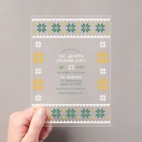 Juniper Glow Ugly Sweater Christmas Party Acrylic Invitations