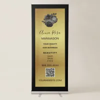 *~* LOGO QR Black  Gold Foil Store Shop   Retractable Banner