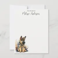 Puppy Dog Cute Personalized German Shepherd Note Card