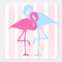 Pink and Blue Flamingo Stickers