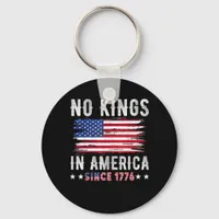 No Kings In America Vintage Patriotic Independence Keychain
