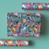 Gems & Crystal Jewel Tone  Wrapping Paper Sheets