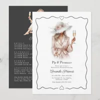 Elegant PJs & Prosecco Bachelorette Weekend Invitation