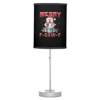 Retro Merry Christmas F-Caw-F Chicken  Table Lamp