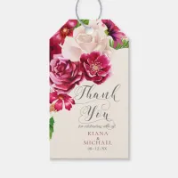 Roses Burgundy/Cream Wedding Thank You ID584 Gift Tags