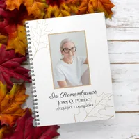 Fall Oak Leaves Funeral Memorial Guest Book