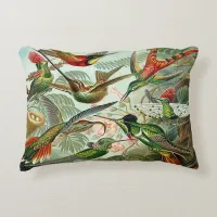 Hummingbirds by Haeckel Trochilidae Accent Pillow