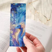 Blue Dragon Starry Night Celestial Personalized Bookmarks