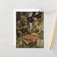 Surreal Pizza Night With Sasquatch and the Fairy Postcard