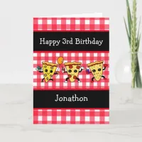 Happy Birthday Personalized Pizza Party  Card