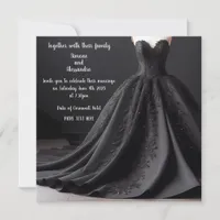 Black Wedding Dress Invitation