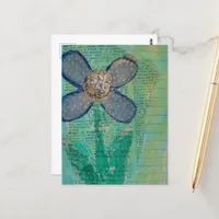A Cute Mixed Media Flower Postcard