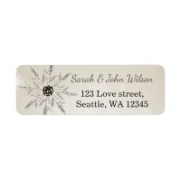 silver gold snowflakes return address label