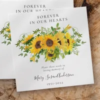 Sunflowers Seed Packet Memorial Funeral  Envelope