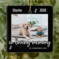 Pet Memorial In Loving Memory 2 Dog Photo Keepsake Ceramic Ornament
