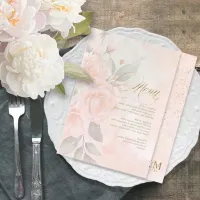 Soft Blush Roses Wedding Menu ID828