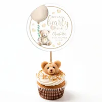 Bearly Wait Neutral Teddy Bear Baby Shower Sticker