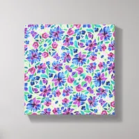 Abstract Floral Pattern - Stretched Canvas Print