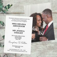 Name And Photo Mr & Mrs Elegant Script Wedding Invitation