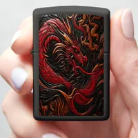 Majestic Red Dragon Design Zippo Lighter