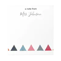 Minimalist Tiny Traingles Custom Teacher Gift  Notepad