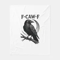 Funny F-Caw-F Crow Retro Graphic Fleece Blanket