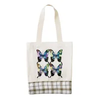 Aqua, Pink, and Yellow -  Elegant Butterflies Zazzle HEART Tote Bag