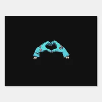 Zombie Hands Heart Halloween Spooky Sign