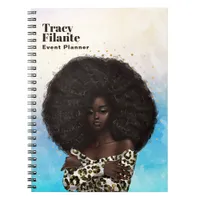 Glam Chic Leopard Skin Afro-American  Notebook