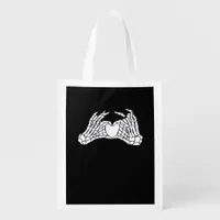 Skeleton Heart Hands - Light Grocery Bag