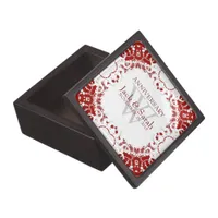 Red+White Lace Wedding Anniversary Little Gift Box