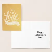 Love Forever Valentine, Love Heart and Ribbon, ZFJ Foil Card