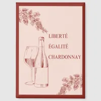 Liberté Égalité Chardonnay Funny Wine Illustration Magnet