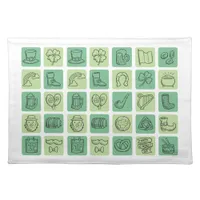 St. Patrick's Hand Drawn Icons ID635 Cloth Placemat