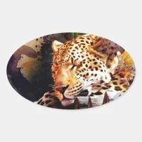 Big Cat Oval Sticker