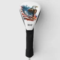 *~* American Flag .. Initials USA Bald Eagle AP16 Golf Head Cover