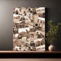 Vintage Photography Collage Sepia ID1066 Canvas Print