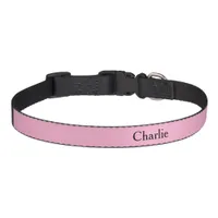 Custom Personalized Name Photo Art Light Pink Med Pet Collar