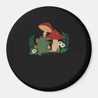 Cute Frog Playing Flute Cottagecore  Goblincore Ae Magnet