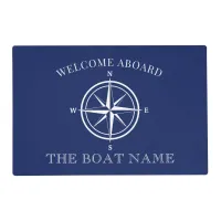 Nautical Welcome Aboard Compass Rose Boat Name Placemat