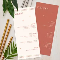 Terracotta Celestial Wedding Menu & Drinks Card