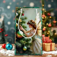 Fairytale Whimsical Angel Fairy Christmas Small Gift Bag