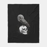 Crow, F-Caw-F Funny Bird Moon Gothic Adult Humor C Fleece Blanket
