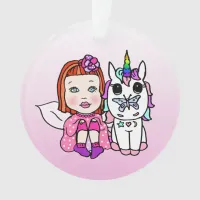 Pretty Fairy & Rainbow Unicorn & Butterfly Ornament