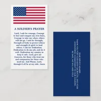 USA American Flag Military A Soldier's Prayer Business Card